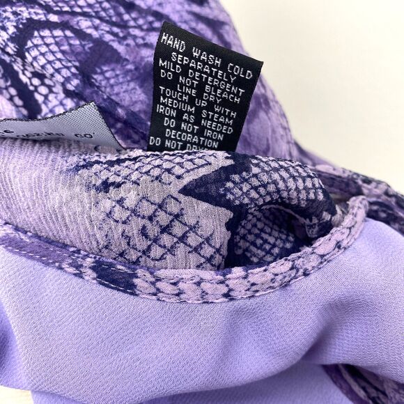 Vintage Y2K Purple Silk Blouse PL Layered Lightweight Boho Fairy Whimsy Goth - Picture 13 of 13